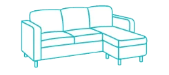 Стандартный угловой диван